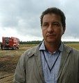 Regionalny Konserwator Przyrody Marcin Kalbarczyk na miejscu akcji gaśniczej